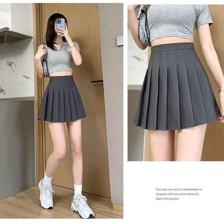 Preppy Style Women Pleated Skirts Summer High Waist Zipper Girls Dancing JK Mini Skirts Black Fashion Student A Line Faldas 2025