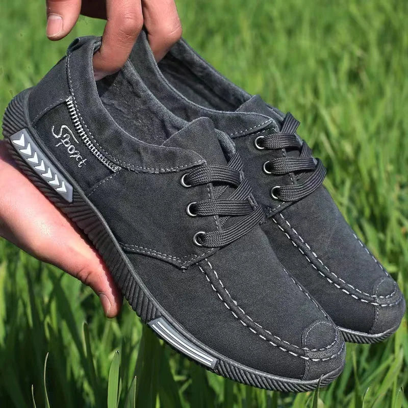 Denim Men Shoes Flat Walking Sneakers Fashion Male Canvas Shoes 2025 New Comfortable Casual Shoes for Men Brand Tenis Hombres