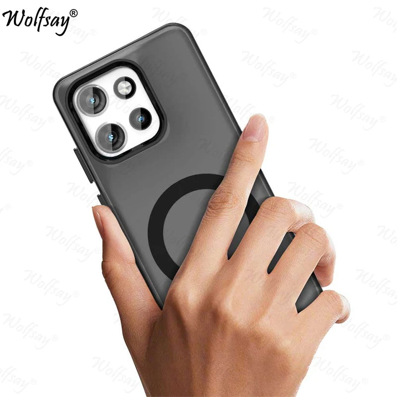 Transparent Case For Motorola Moto S50 Case For Moto S50 5G Magnetic Adsorption Wireless Charge Back Cover For Moto S50 Case