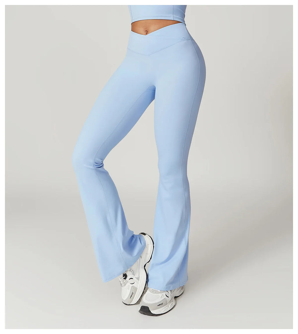 Flared Pants Women Yoga Bell-bottoms Tight Lifting Dance High Waist Tights Sport Pants Gym Running Breathable Fitness Leggings