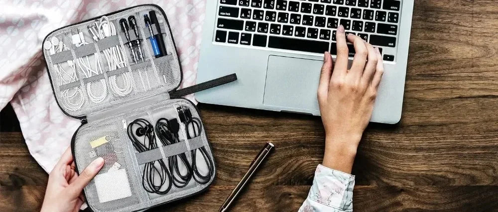 USB Charger Data Cable Storage Bags System Kit Case Cable Phone Earphone Wire Pen Power Bank Electronics Storage Bag Accessories