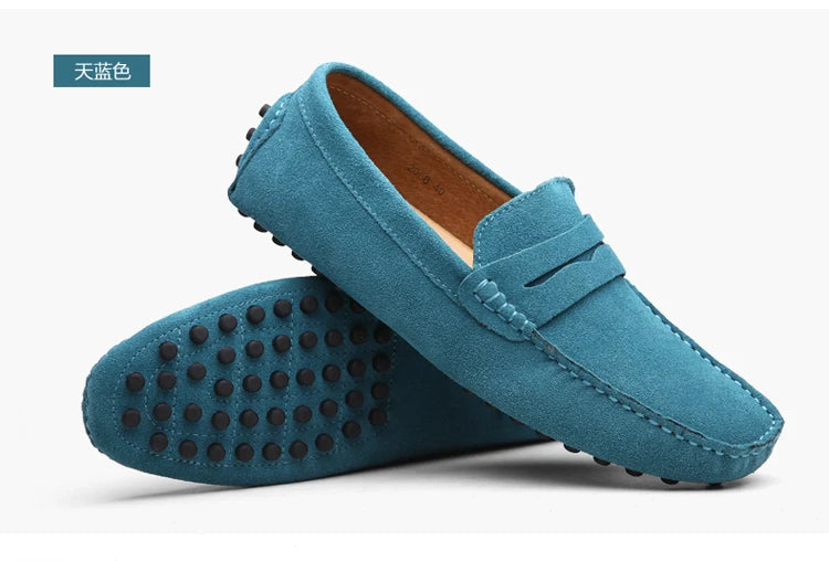 Men's Casual Fashion Genuine Leather Loafers Moccasins Slip-On Driving Shoes 38-50 Size Range Male Flats Comfort Footwear