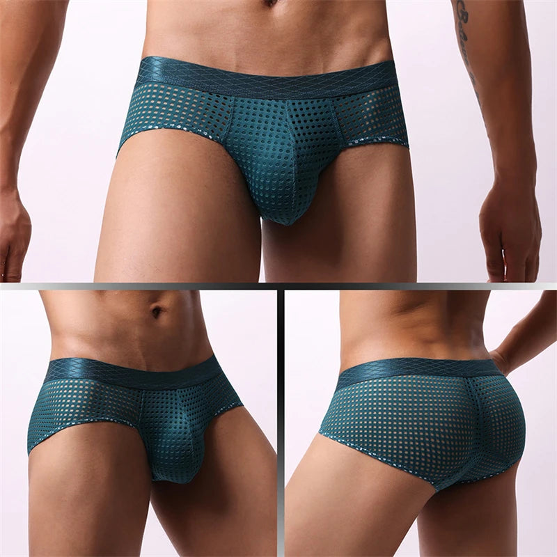 sexy tоy mens underwear Breathable mesh ropa interior hombre low waist calzoncillos hombres wide waistband sissy gay boxers new