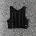 Sexy Black/Red Hollow Out Crop Top 2023 Mesh T-shirt Female Loose Fashion Summer Basic Tops For Women Fishnet Shirt