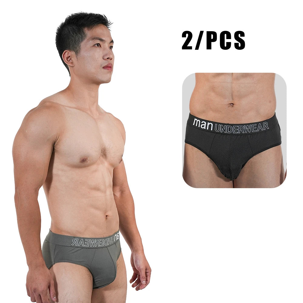 2Pcs Men‘s Large Briefs Mens Comfortable Underpants Man Sexy Gifts Underwear Stunend Breathable Triangle Panties Para Hombres