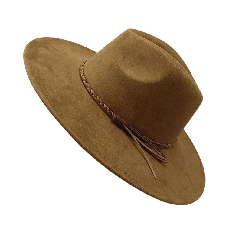 Gorras Para Hombres Three styles Suede Hat Water drop hat 9.5cm Wide Brim Fedora Hat Women's Autumn and Winter Felt Jazz Hat