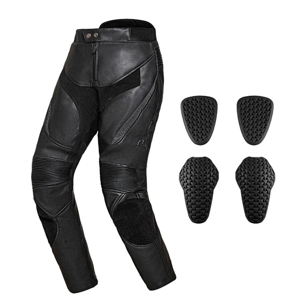 Motorcycle Pants PU Leather Pantalon Moto Men Pantalon Motocross Black Pantalon Moto Para Hombre CE Protector Motocross Pants