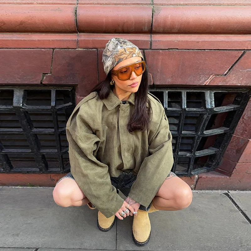 Fashion Coat Short Pant Women Set Casual Loose Lapel  Button Long Sleeve Female Jacket Suit 2025 Autumn High Street Lady Sets
