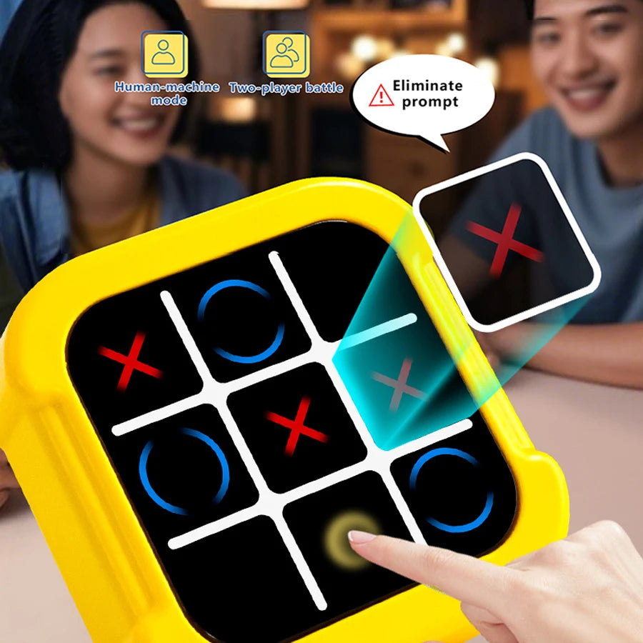 Kids' 4-in-1 Tic-Tac-Toe Game Toy: 1-on-1 Battles, Whack-A-Mole, Memory Challenge Machine for Children's Educational Games