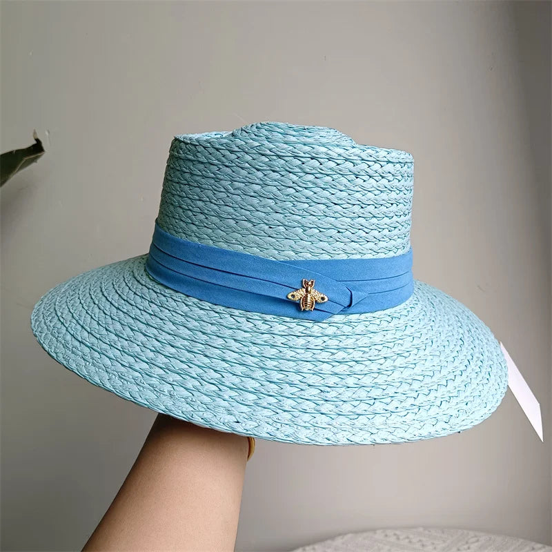 Straw hat women breathable sun hat fashion hollow retro straw hat hand-woven summer travel straw hat gorras para hombres