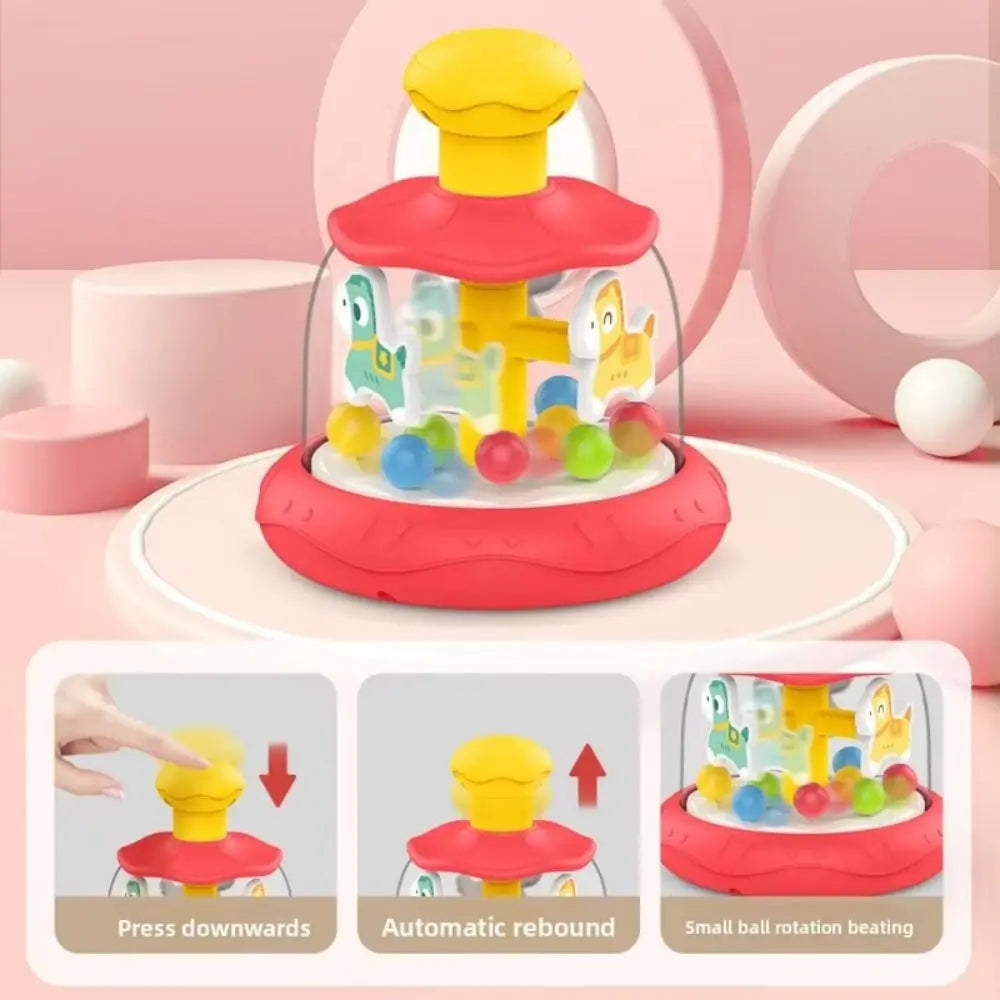 Interactive Games Baby Press Rotating Toy Early Learning Hand Coordination Sensory Spinning Toys Cartoon Skills Educational Toy