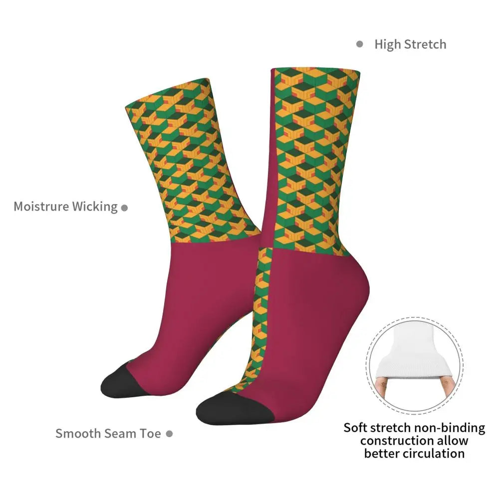 Custom Giyuu Tomioka Demon Slayer Men Women Crew Socks Unisex Kawaii Kimetsu No Yaiba Spring Summer Autumn Winter Dress Socks