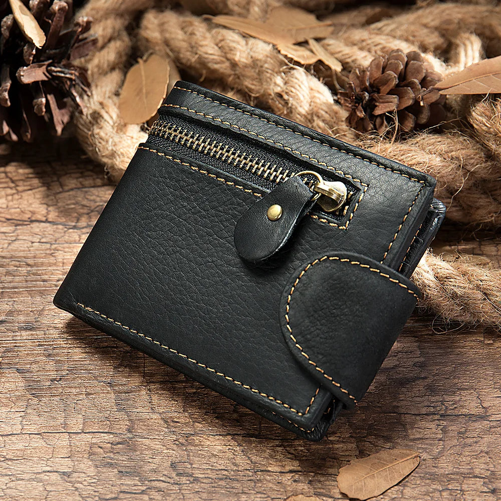 Crazy Horse Cowhide Leather Wallet for Men Genuine Leather Men Wallet Hasp Vintage Wallet Men