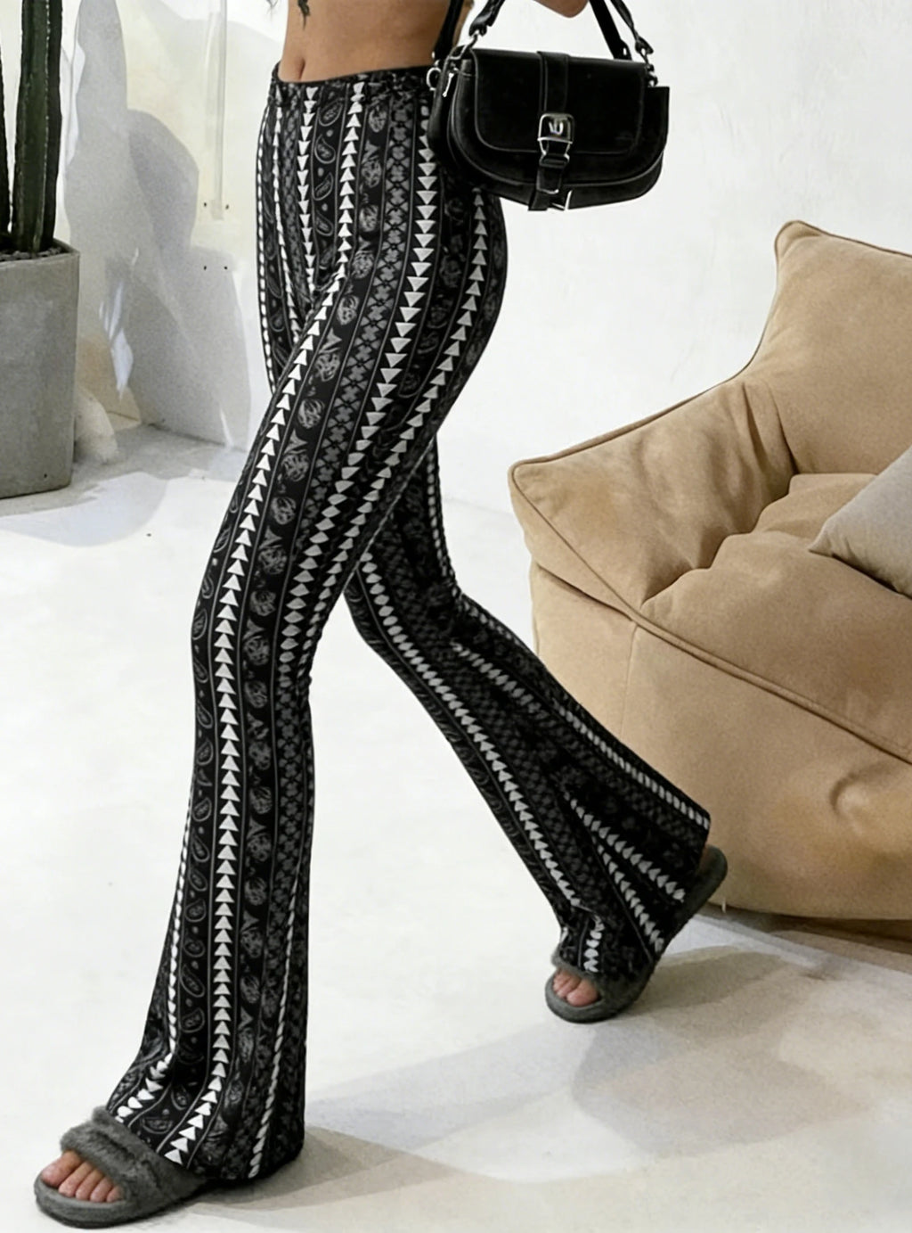 Women's Flared Pants High Waist Stretch Slim Fit Retro Y2K Spring Summer Casual Commuting Trousers Streetwear Bell Bottoms