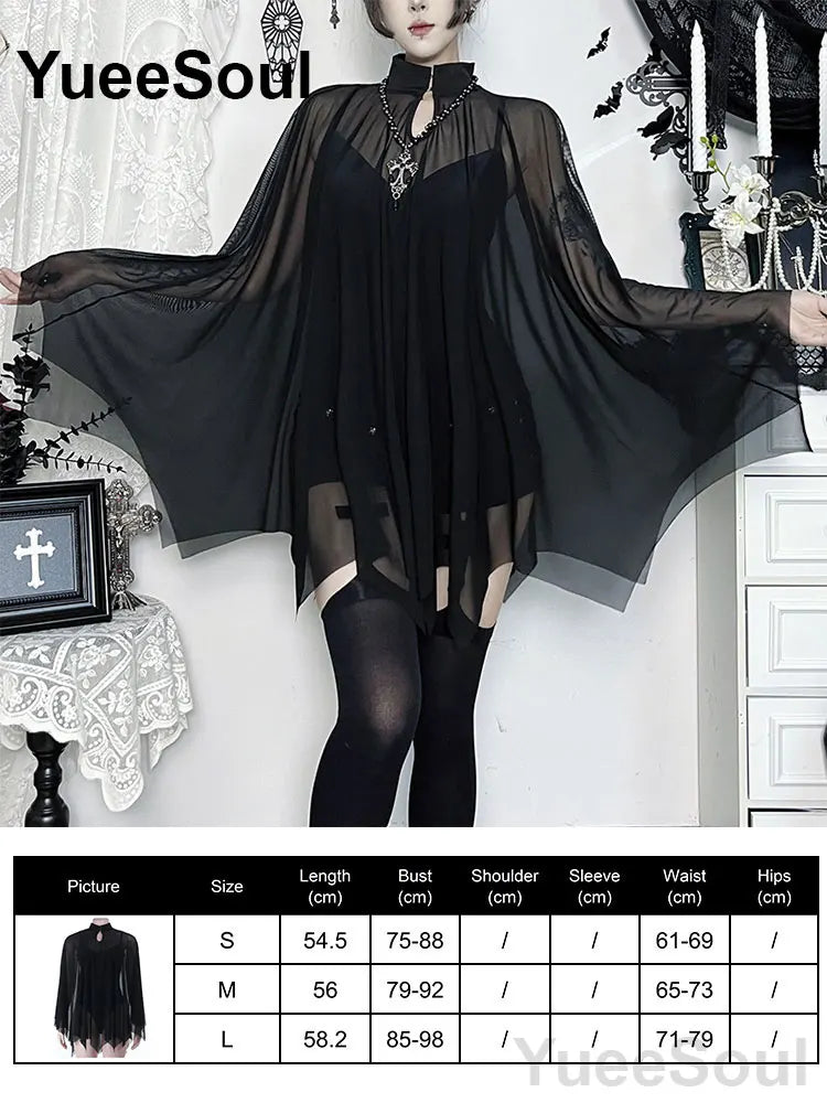 Halloween Gothic Grunge Punk Women Dress Long Sleeve Lace Slim Black Dresses 2026 New Y2K Harajuku Lolita Fairy Core Party Dress