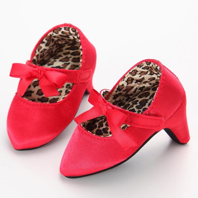 Spring and Autumn Girl Baby Anti slip Children's Shoes Girl Baby Beautiful Bow High Heels Girl Baby High Heels