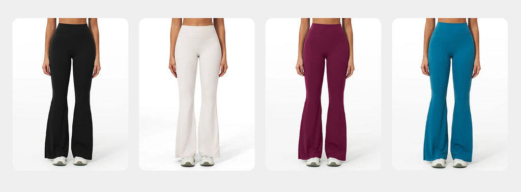 Yoga Flared Pants Women Fitness Bell Bottom Running Cycling Flared Trousers Sports Pants Female High Waist Wide Leg Yoga Pants