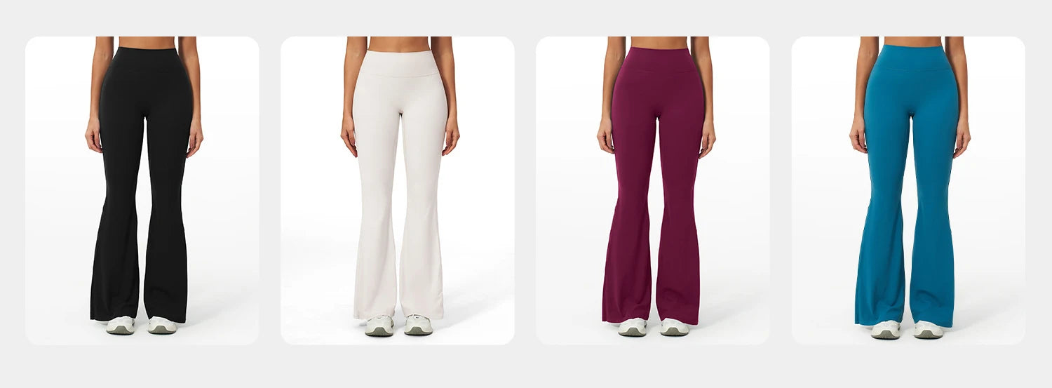 Yoga Flared Pants Women Fitness Bell Bottom Running Cycling Flared Trousers Sports Pants Female High Waist Wide Leg Yoga Pants