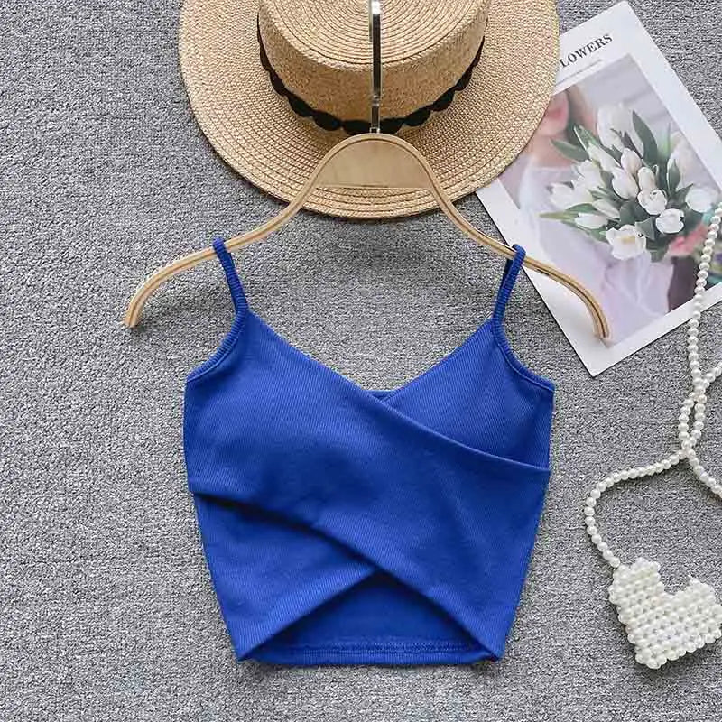  Irregular Casual Sport Camisole Women Strap Design Solid Fashion 2023 Y2K Elegant Ladies Chic Slim Tank Tops