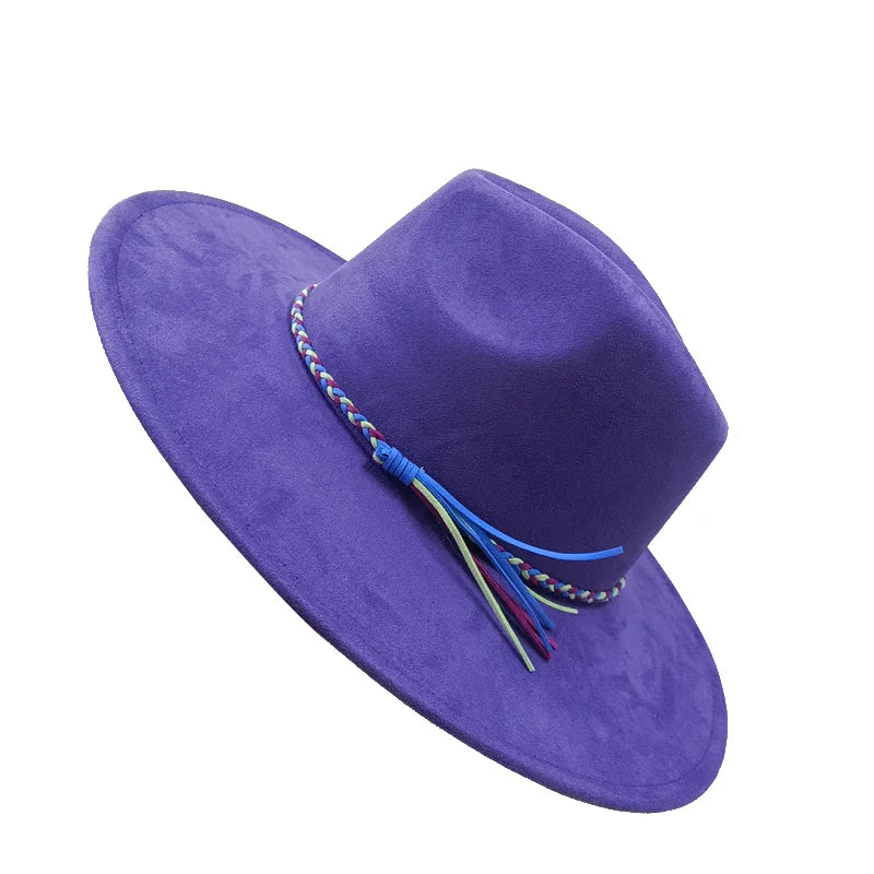 Gorras Para Hombres Three styles Suede Hat Water drop hat 9.5cm Wide Brim Fedora Hat Women's Autumn and Winter Felt Jazz Hat