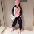3-13 Years Spring Autumn Girls Clothing Set Cartoon Rabbit Pattern Full Sleeve Top +Pants 2Pcs For Kids