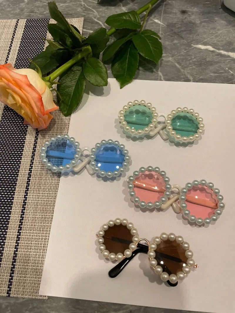 Pet Accessories Flower Sunglasses Circular Role Playing Glasses Photo Props Glasses For Cats And Small And Paracord Dog Leash