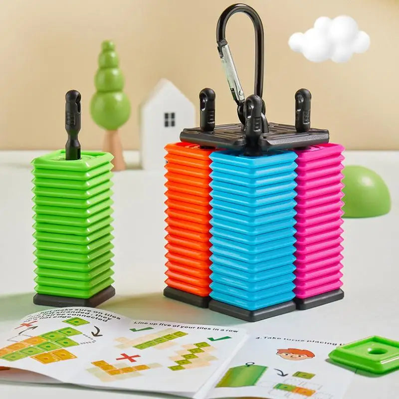 Portable Five-in-a-Row Game For Kids And Adults, Interactive Desktop Strategy Game With Colorful Pieces, Strategy Board Game