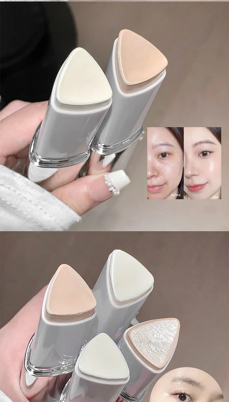 Lazy foundation stick, moisturizing and natural concealer makeup,matte makeup base,rare beauty,Keep makeup and sweat