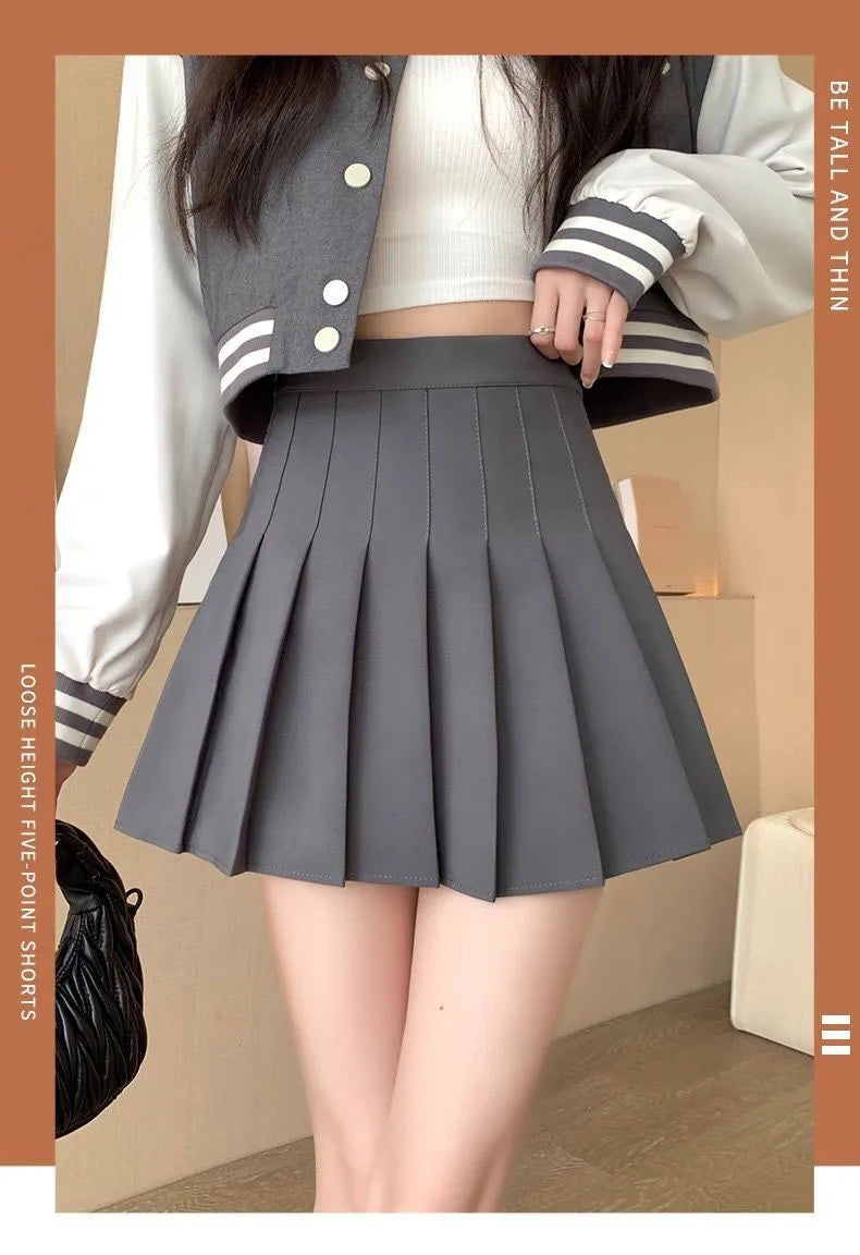 Preppy Style Women Pleated Skirts Summer High Waist Zipper Girls Dancing JK Mini Skirts Black Fashion Student A Line Faldas 2025