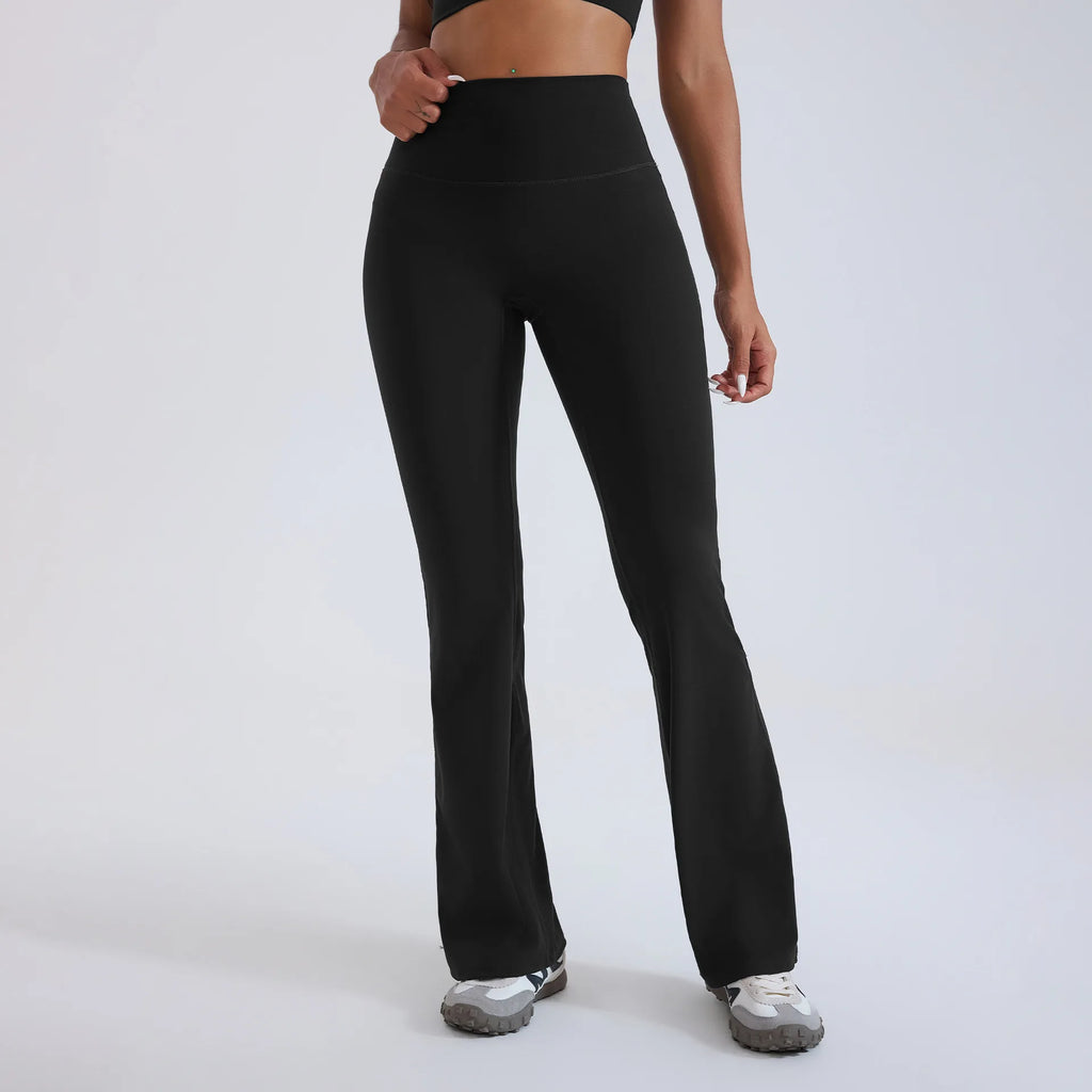 Yoga Flared Pants Women High-Waist Sports Bell Bottom Trousers Gym Fitness Leggings Naked Feel Pilates Running Sports Trousers
