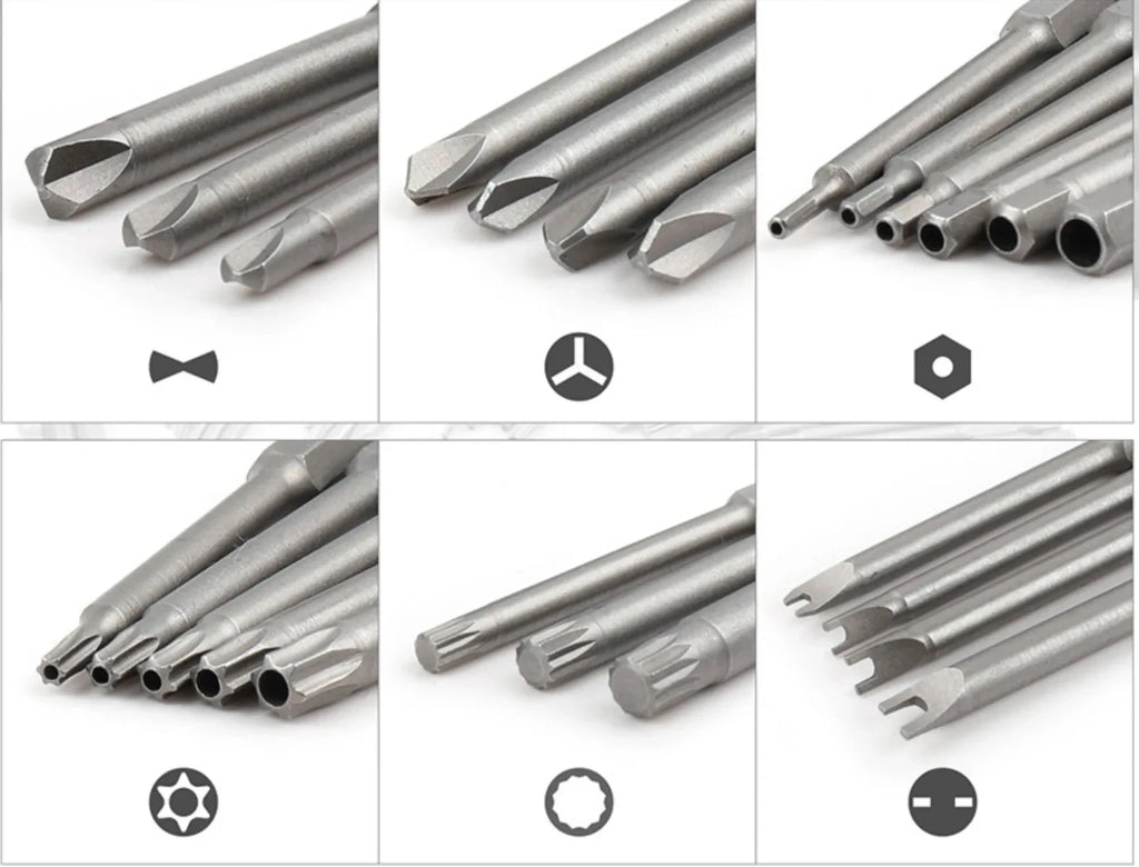50 extra long screwdriver sets with 75mm safety screwdriver heads, Torx star shaped hexagonal wrench heads, fully automatic han