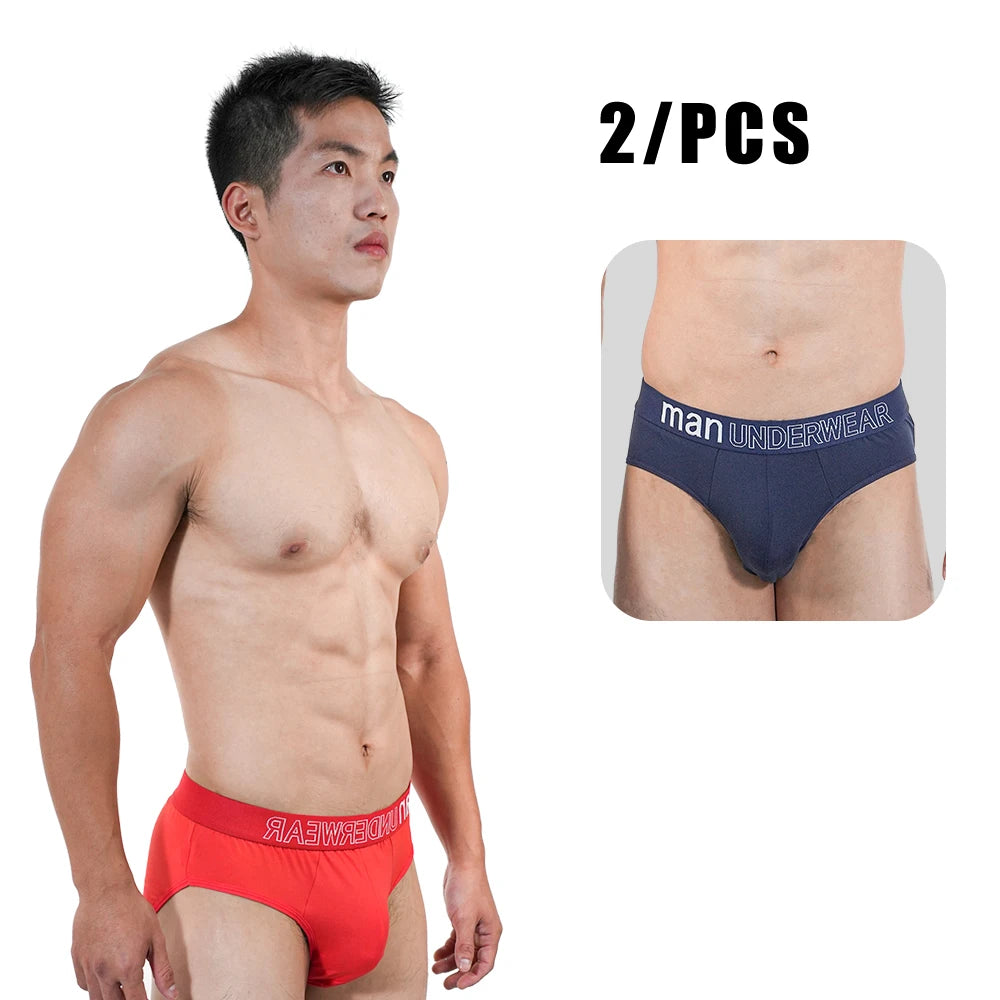 2Pcs Men‘s Large Briefs Mens Comfortable Underpants Man Sexy Gifts Underwear Stunend Breathable Triangle Panties Para Hombres