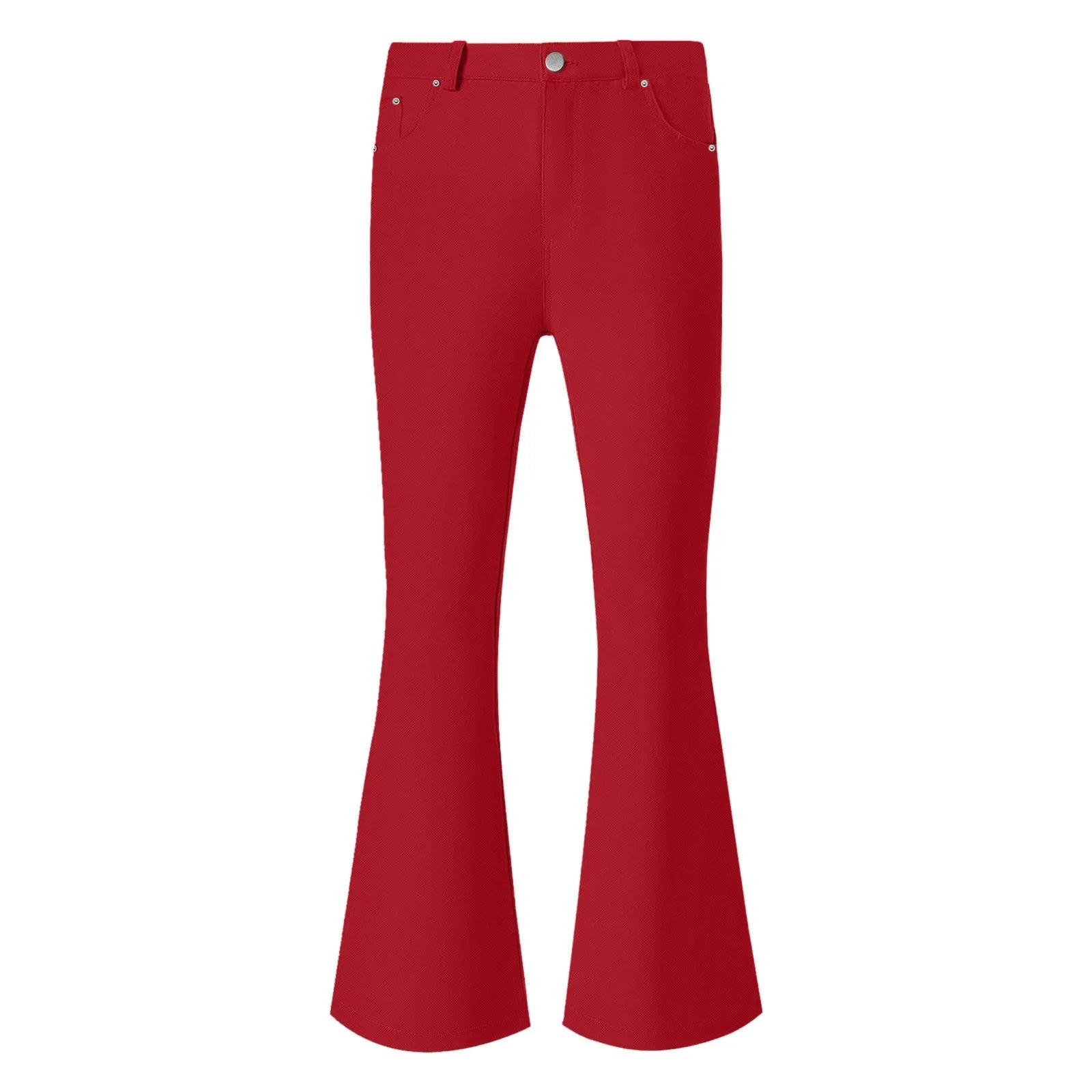Flare Pants Men Spring Solid Color Daily Simple Classic Trousers Chic Comfortable Hip Hop Mopping Bottoms Disco Flared Pants