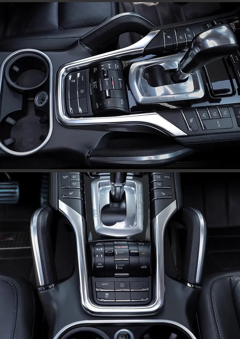 ABS Car Center Console Decorative Frame Cover For Porsche Cayenne 2011 2012 2013 2014 2015 2016 2017 Car Interior Accessories