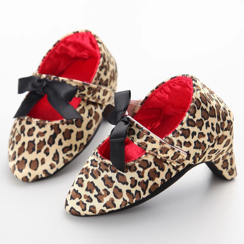 Spring and Autumn Girl Baby Anti slip Children's Shoes Girl Baby Beautiful Bow High Heels Girl Baby High Heels