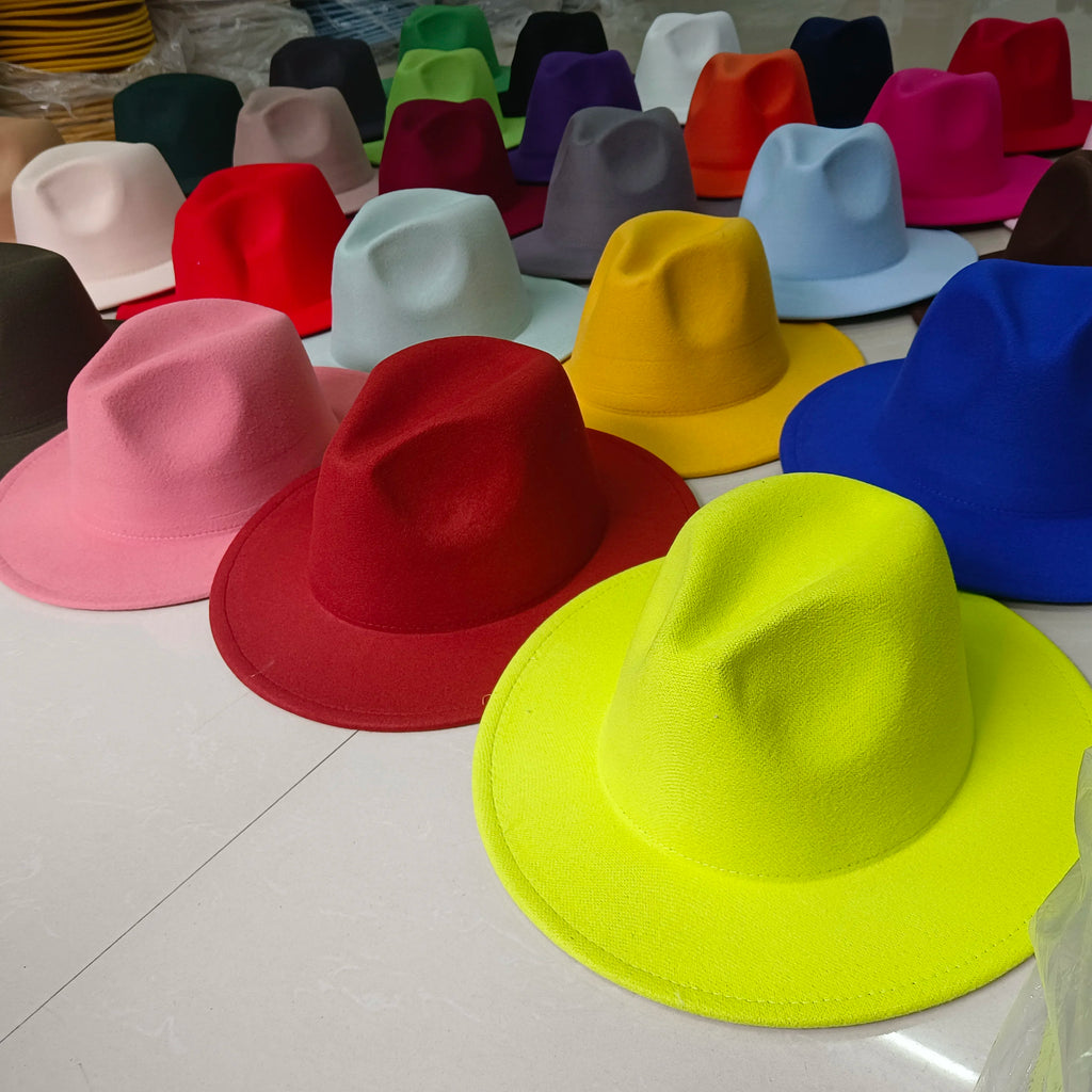 Fedora Hat Women's Winter Hat Women's Wholesale Men's Hat Wide Edge Classic Colorful Wedding Church Gorras para hombres New Hat