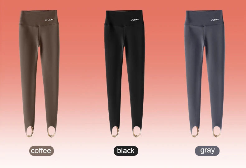 BIVIGAOS Autumn Winter New Rabbit Fleece Thicken Boots Leggings Women Slim Foot Pants Yoga Fitness Sports Warm Shark Leggings