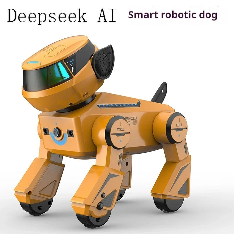 AI intelligent robot dog, interactive toys for children over 6 years old, gesture touch remote control Bluetooth speaker.