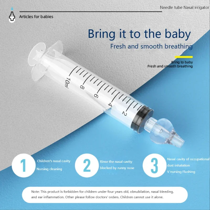 10ML Needle Tube Babies Nasal Aspirator Silicone Baby Nose Cleaner Nose Care Cleaner Rhinitis Washer Newborn Nasal Irrigator
