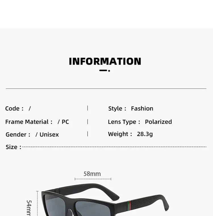 Fashion Polarized Sunglasses Men Square Brand Designer Mens Sunglass For Driving Fishing Glasses lentes de sol de hombres UV400