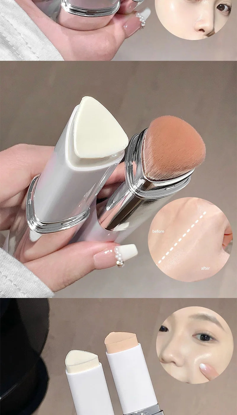 Lazy foundation stick, moisturizing and natural concealer makeup,matte makeup base,rare beauty,Keep makeup and sweat