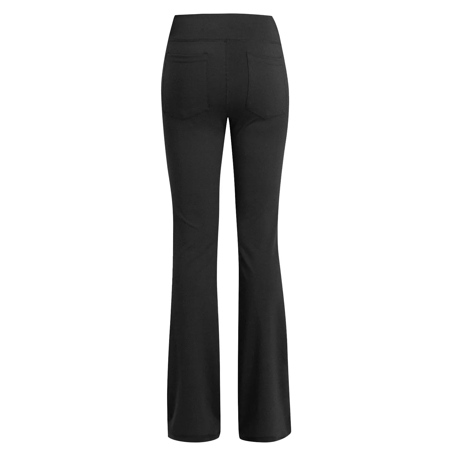 Flared Leggings Basic Yoga Pants With Pockets Women High Waist Breathable Comfortable Pants Gym Sports Slim Flared Tight Pants