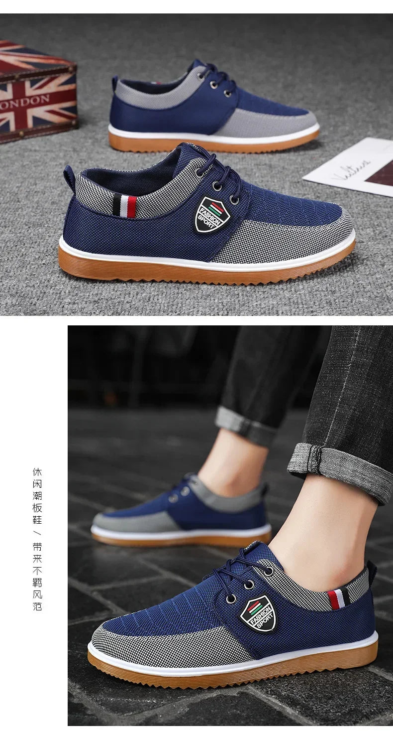 Men's Casual Canvas Shoes Fashion Soft Sole Driving Shoes 2024 Designer Men Shoes Plus Size Comfortable  Sneaker Zapatos Hombres