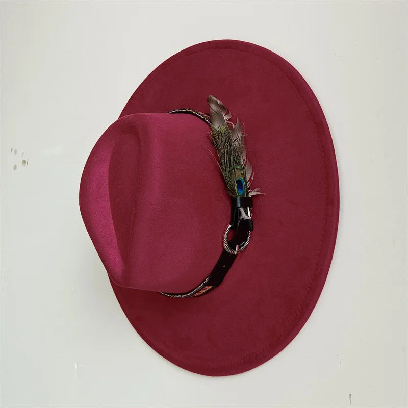 Hot sale suede fedora hat for men and women 56-58cm adult size suede jazz hat classic church fedora women's gorras para hombres