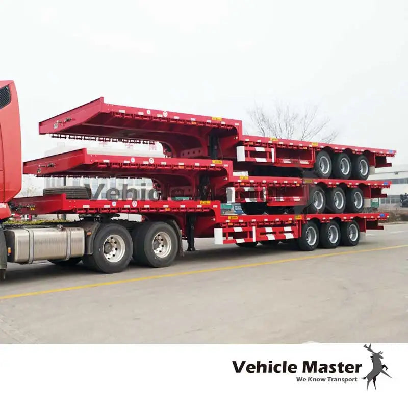 JKG 3 Axle 40ton Flatbed Trailer Flat Deck Flat Bed Semi Trailer 20/40Ft Container Chassis Flat Top Trailer