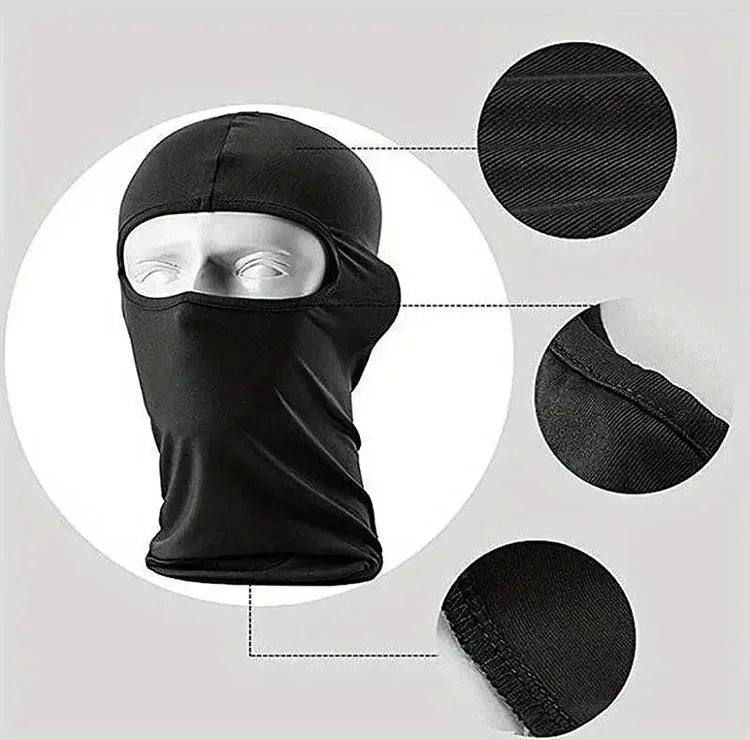 Ice Silk Sunscreen Full Face Mask Outdoor Fishing Motorcycle Windproof UV Protective Mask Black Balaclava Mask