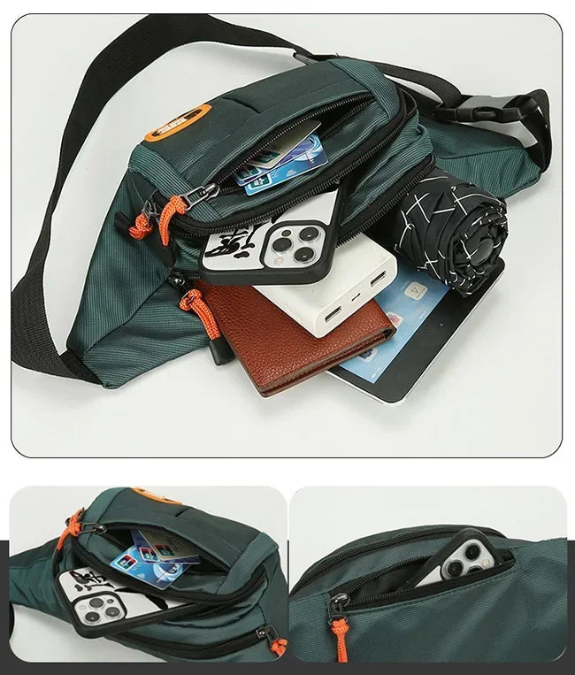 Oxford Waterproof Unisex Waist Bag - Large Capacity, Wear - Resistant Multifunctional Fanny Pack (Riñoneras Para Hombre)
