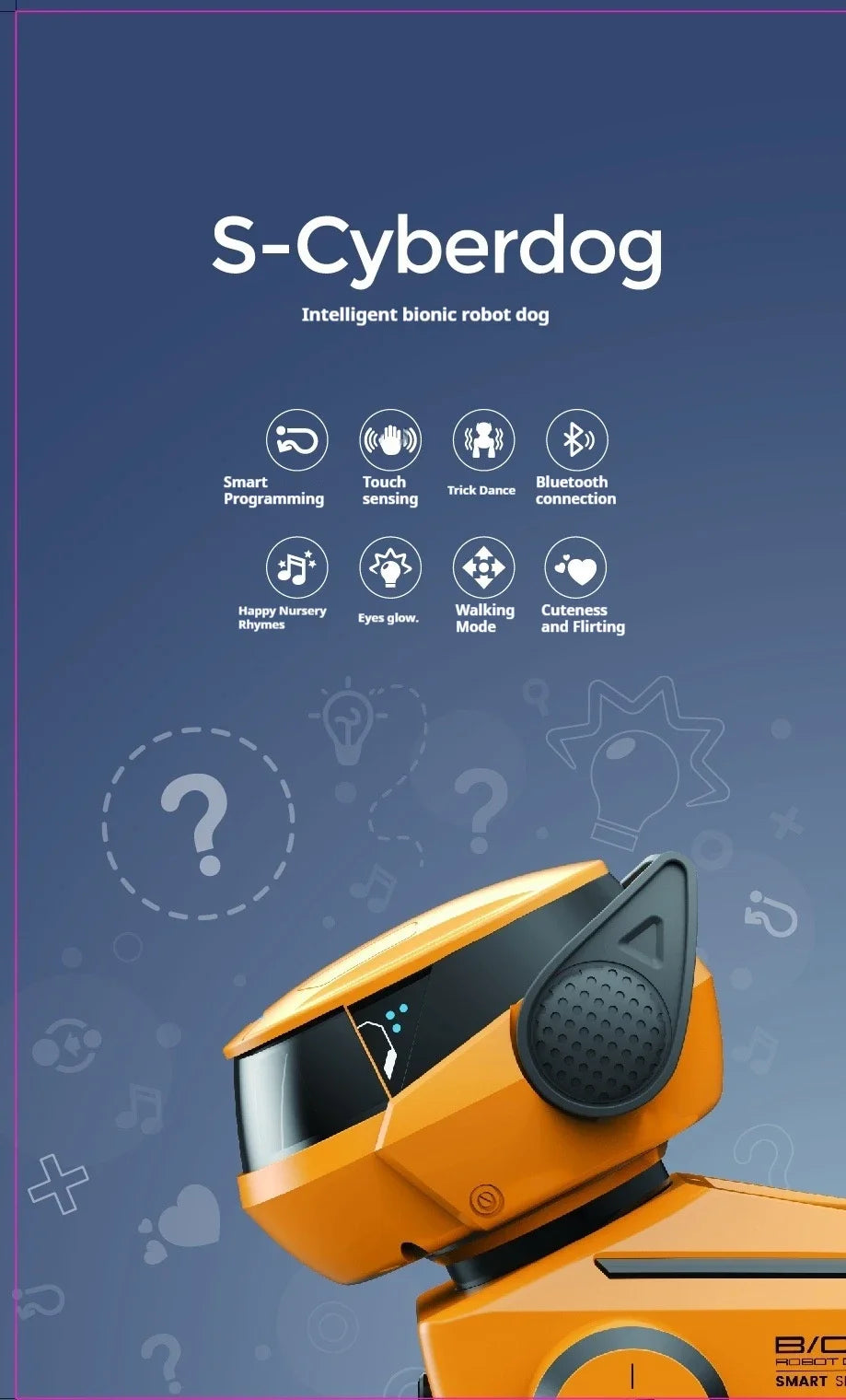 AI intelligent robot dog, interactive toys for children over 6 years old, gesture touch remote control Bluetooth speaker.