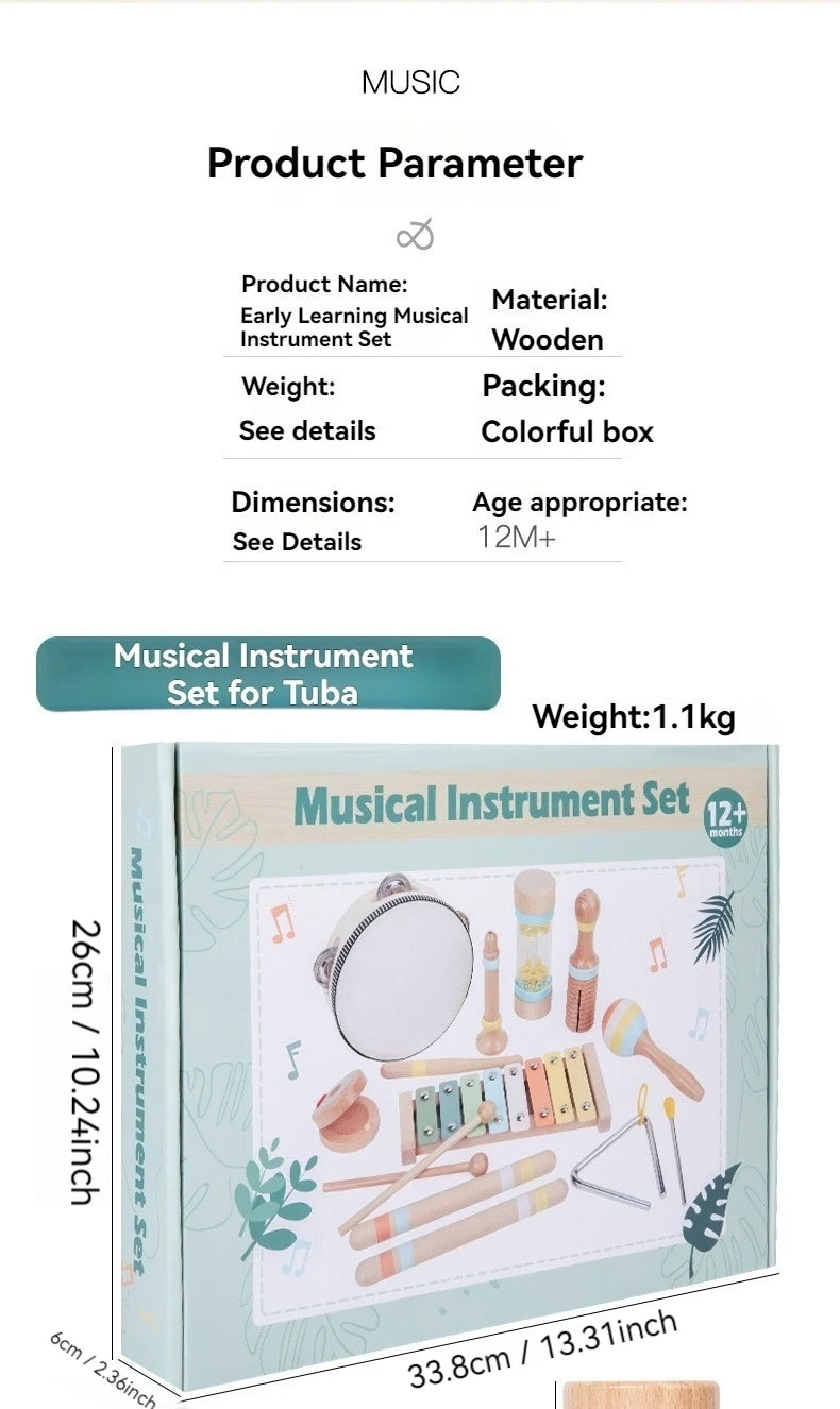 Interactive Musical Toy Wooden Toys Child Percussion Instruments Early Educational Toys Birthday Gifts for Toddlers Girl Boy
