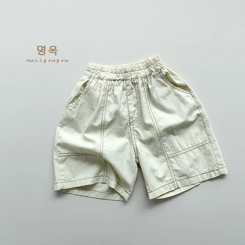2025 Summer New Children Loose Shorts Baby Solid Casual Pants Boys Girls Cotton Casual Shorts Toddler Middle Pants Kids Clothes
